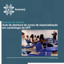 Imagem sobre, Acamerj presente na aula de abertura da UFF